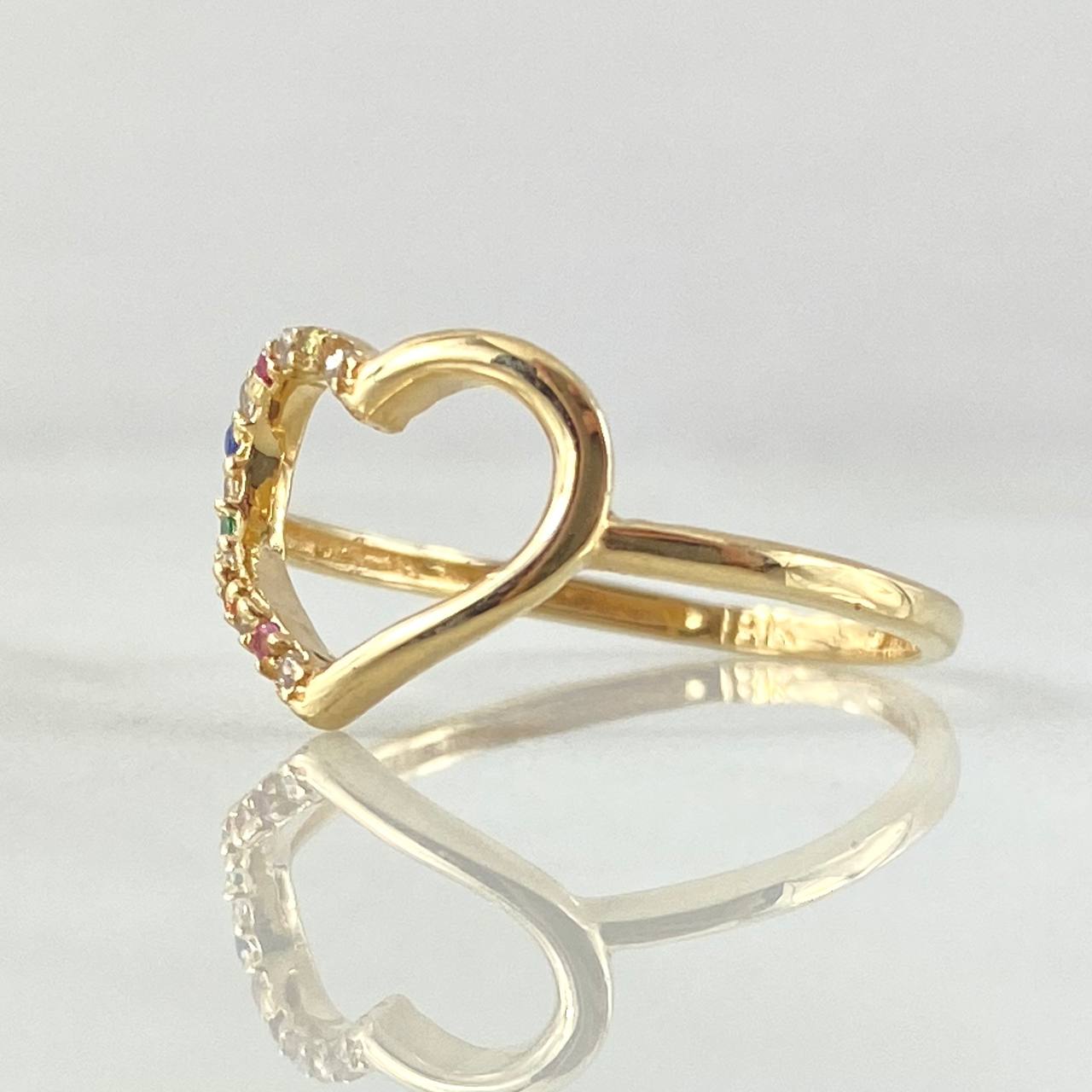 Heart Silhouette Ring 1.35gr / Size 5 1/4 / 18K Gold -