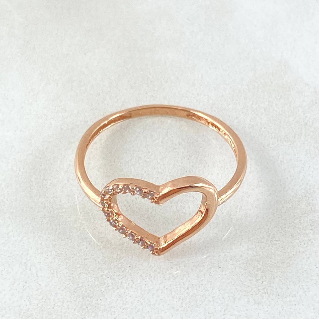 Heart Silhouette Ring 1.4gr / Size 6 3/4 / 18K Gold -