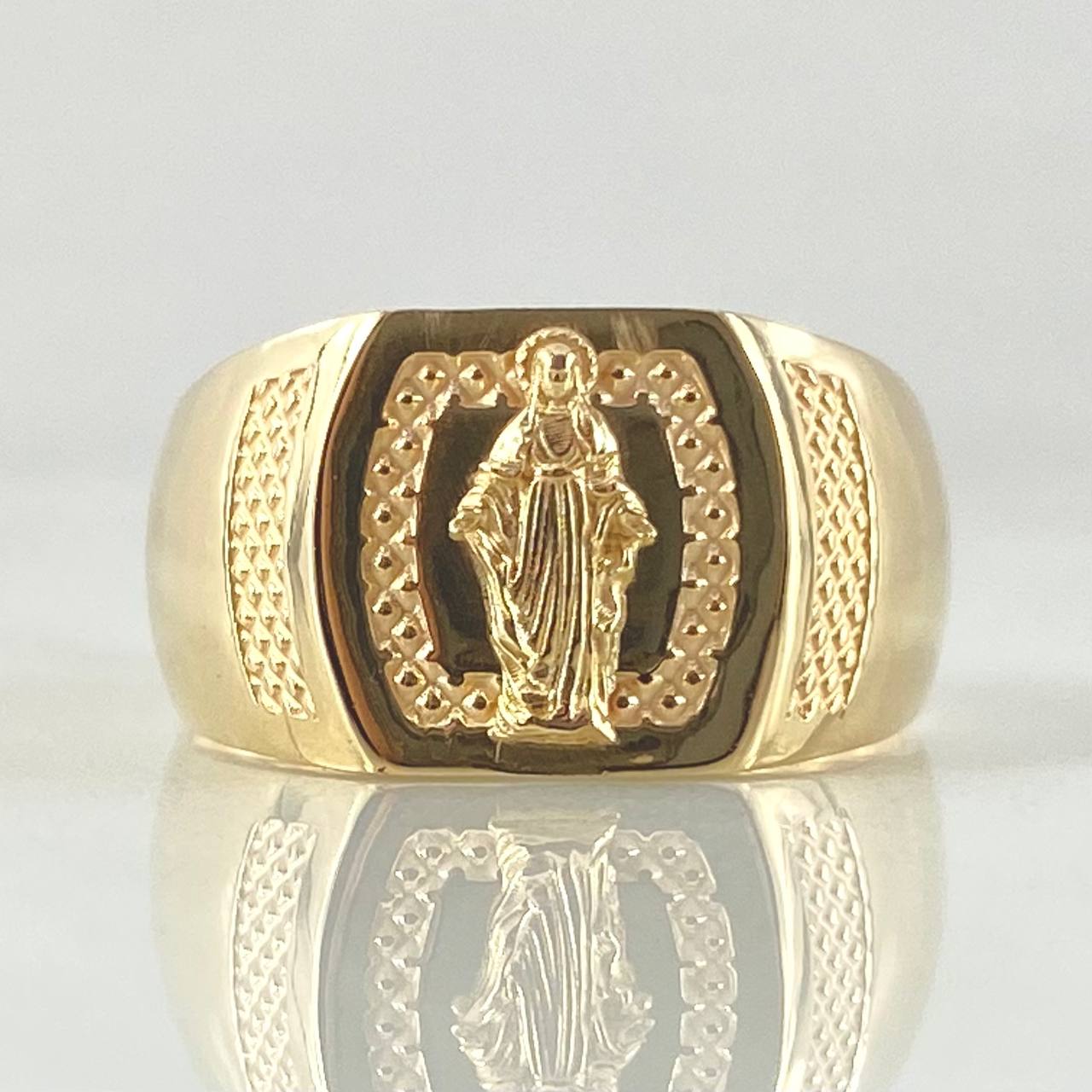 Anillo Sello Virgen Milagrosa 3.45gr / T7 1/4 / Oro 18K *