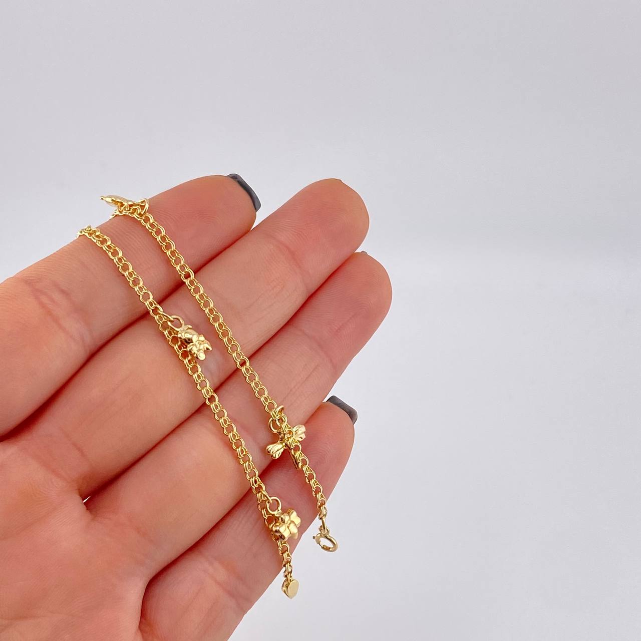 Roll On Anklet Pendants 3.55 g / 9 3/4 in / 2.3 mm Yellow Gold 18K