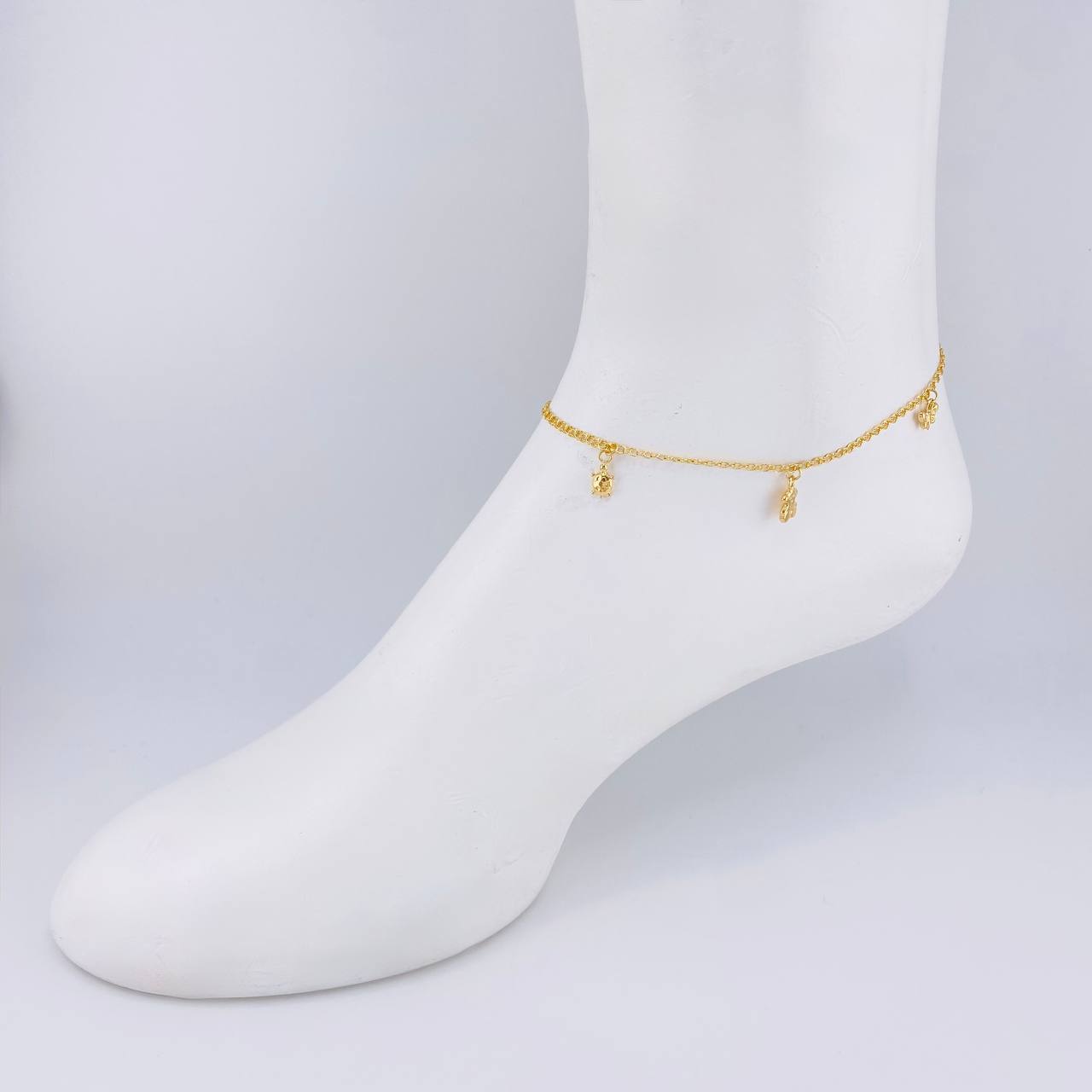 Roll On Anklet Pendants 3.55 g / 9 3/4 in / 2.3 mm Yellow Gold 18K