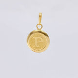 Dije Circulo Letra P 0.4 g / 3/4 in Oro Amarillo 18K