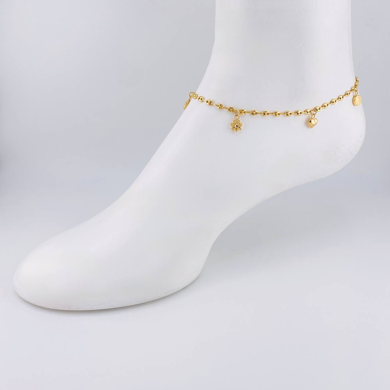 Tobillera Gc Dijes 4.35 g / 10 in / 3.2 mm Oro Amarillo 18K