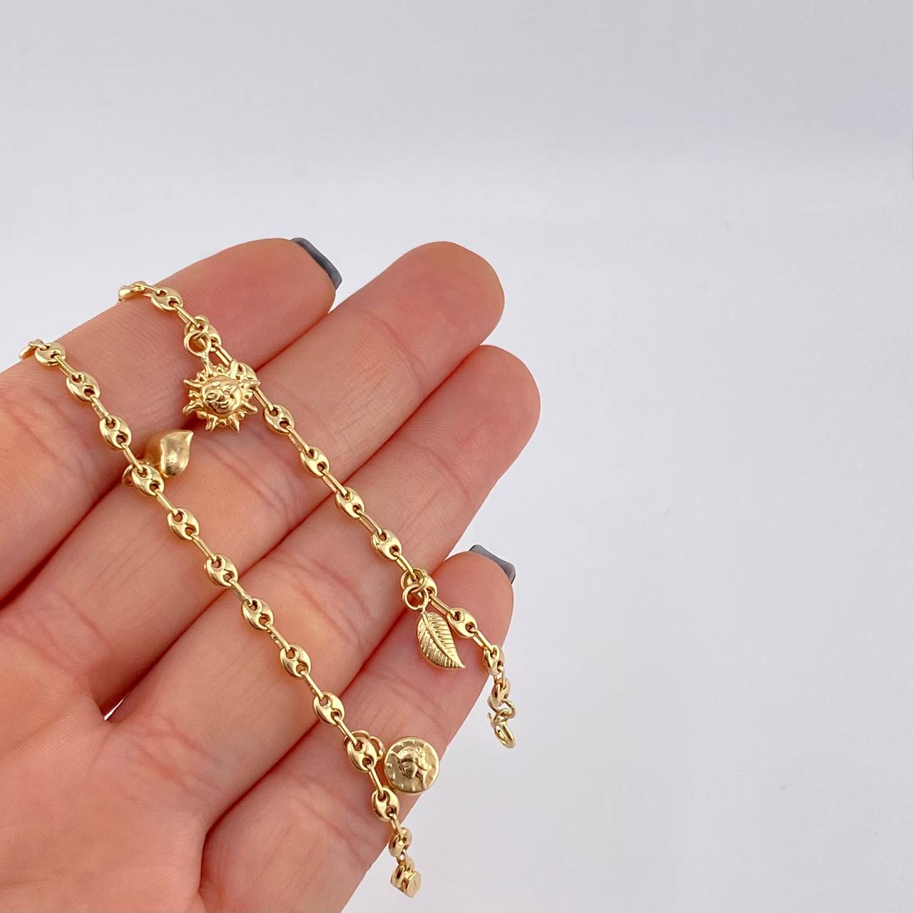 Tobillera Gc Dijes 4.35 g / 10 in / 3.2 mm Oro Amarillo 18K