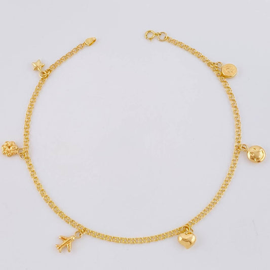 Roll On Anklet Pendants 3.75 g / 9 3/4 in / 2.3 mm 18K Yellow Gold