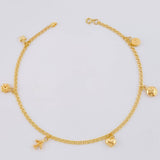 Tobillera Roll On Dijes 3.75 g / 9 3/4 in / 2.3 mm Oro Amarillo 18K