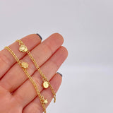 Tobillera Roll On Dijes 3.75 g / 9 3/4 in / 2.3 mm Oro Amarillo 18K