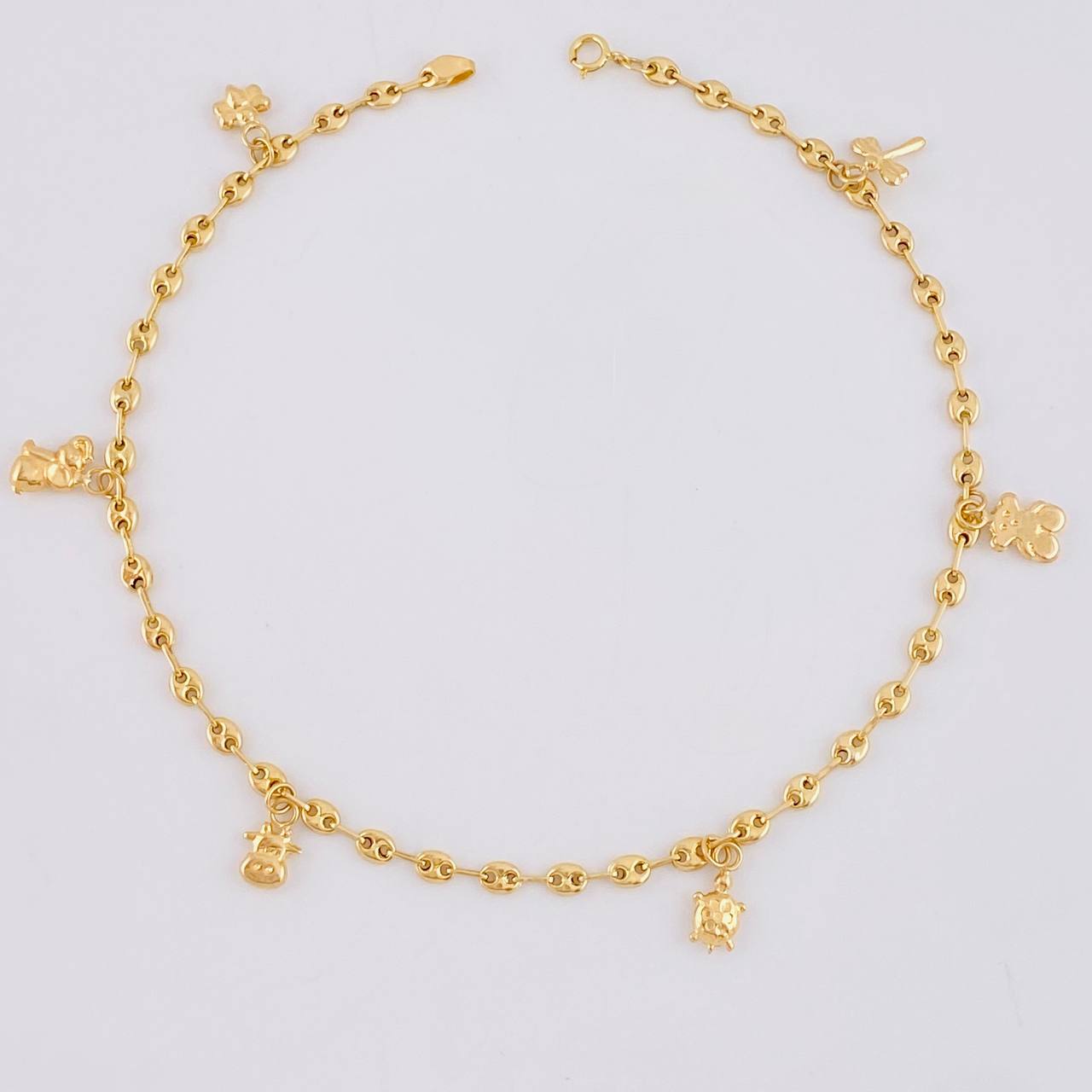 Tobillera Gc Dijes 4.05 g / 10 1/4 in / 3.2 mm Oro Amarillo 18K