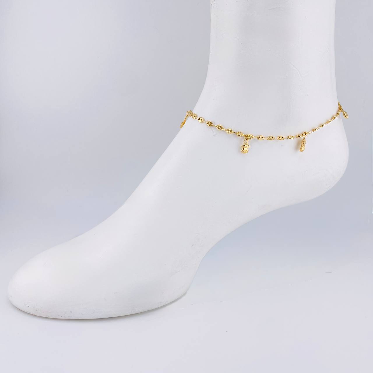 Tobillera Gc Dijes 4.05 g / 10 1/4 in / 3.2 mm Oro Amarillo 18K