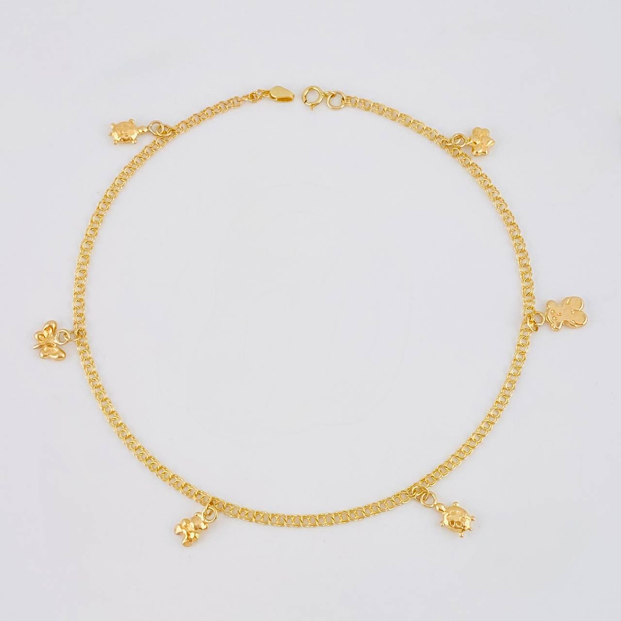 Tobillera Roll On Dijes 3.65 g / 10 1/2 in / 2.3 mm Oro Amarillo 18K