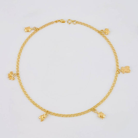 Roll On Anklet Pendants 3.65 g / 10 1/2 in / 2.3 mm Yellow Gold 18K