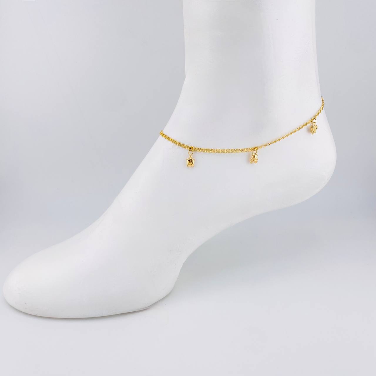 Tobillera Roll On Dijes 3.65 g / 10 1/2 in / 2.3 mm Oro Amarillo 18K
