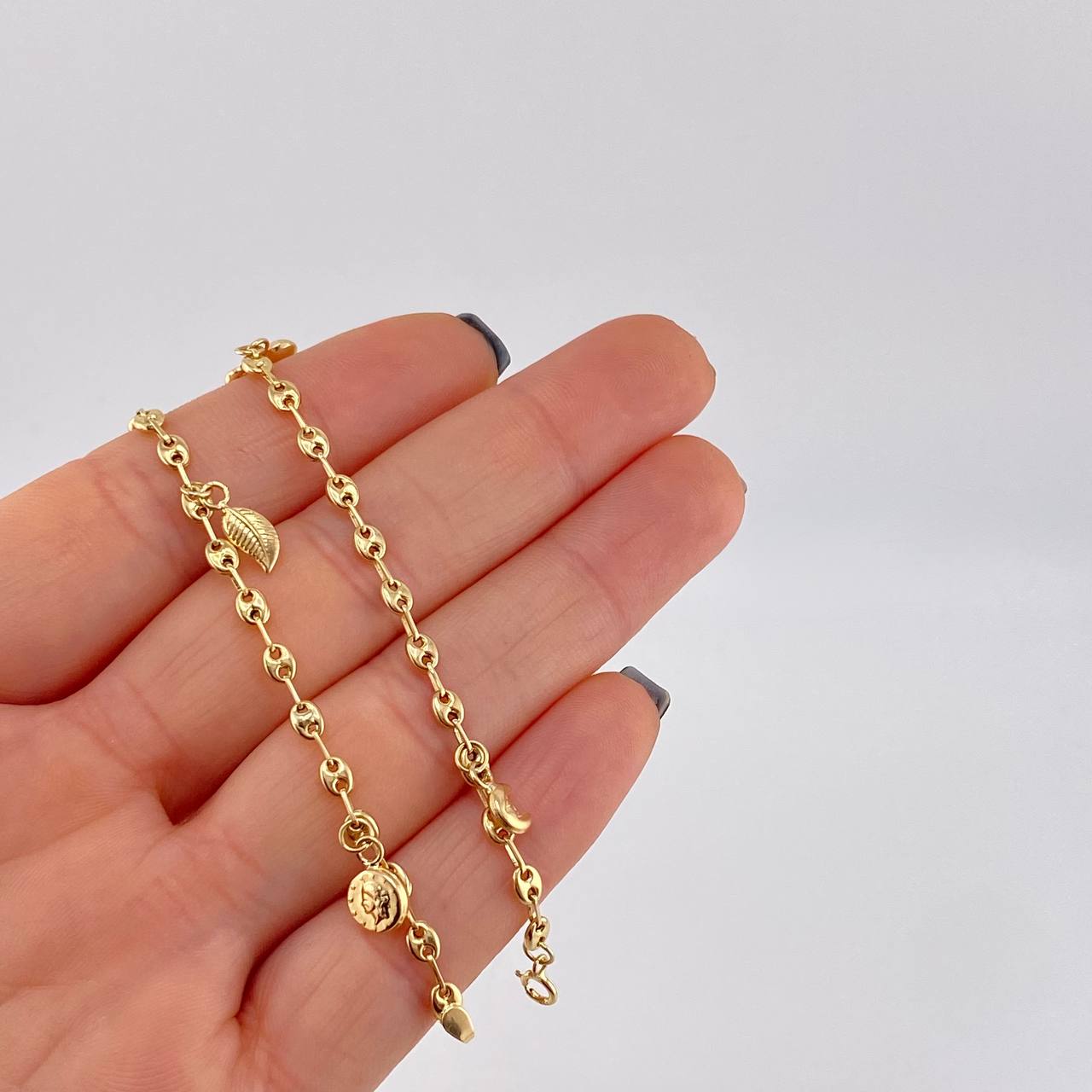 Tobillera Gc Dijes 4.2 g / 10 1/4 in / 3.2 mm Oro Amarillo 18K