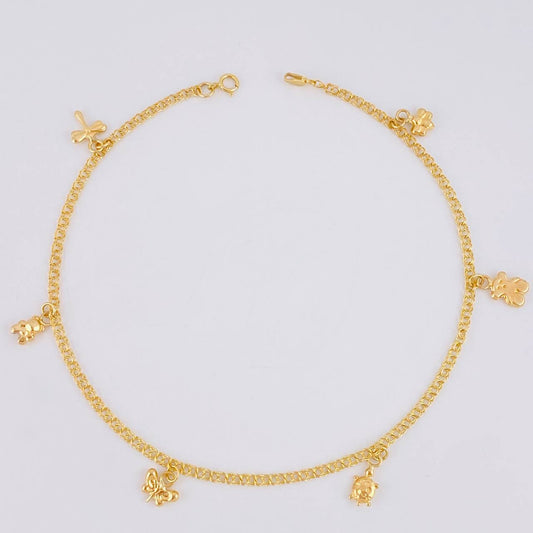 Roll On Anklet Pendants 3.6 g / 10 in / 2.3 mm 18K Yellow Gold