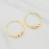 Hoop Earrings Trio 1.3g / 3/4 in Tri-Color Gold 18K