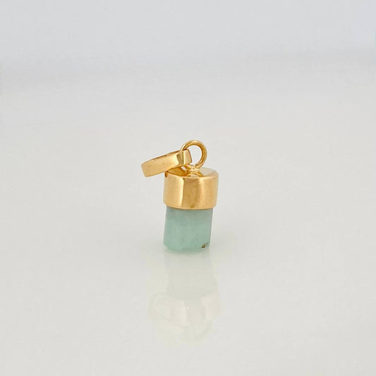 Rough Emerald Pendant 0.4g / 1/2 in 18K Yellow Gold