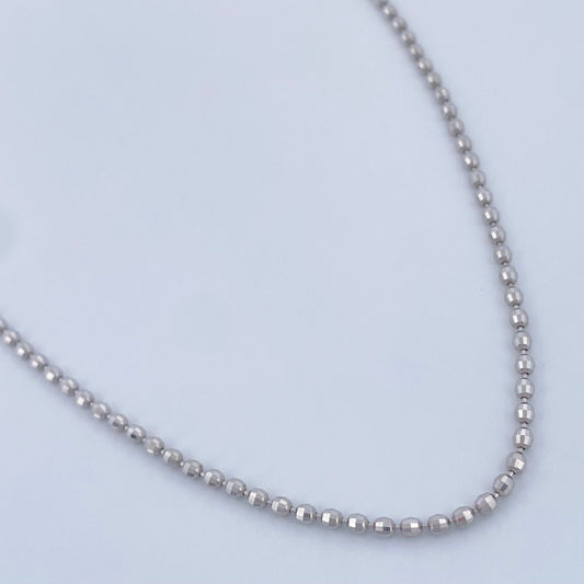Cadena Militar 6.6gr / 19 3/4 in / Oro Blanco +3 18K &