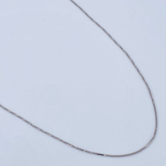 Cadena Veneciana 1.3gr / 17 3/4 in / Oro Blanco +3 18K &