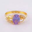 Anillo Solitario Lila Real 1.8 g / T8 1/2 Oro Amarillo 18K