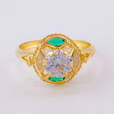 Anillo Solitario Aura Vintage 1.85 g / T7 Oro Amarillo 18K