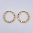 Hoop Earrings Grooved Hoop 0.65gr / 1.3cm / 18K Gold &