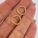 Hoop Earrings Grooved Hoop 0.65gr / 1.3cm / 18K Gold &