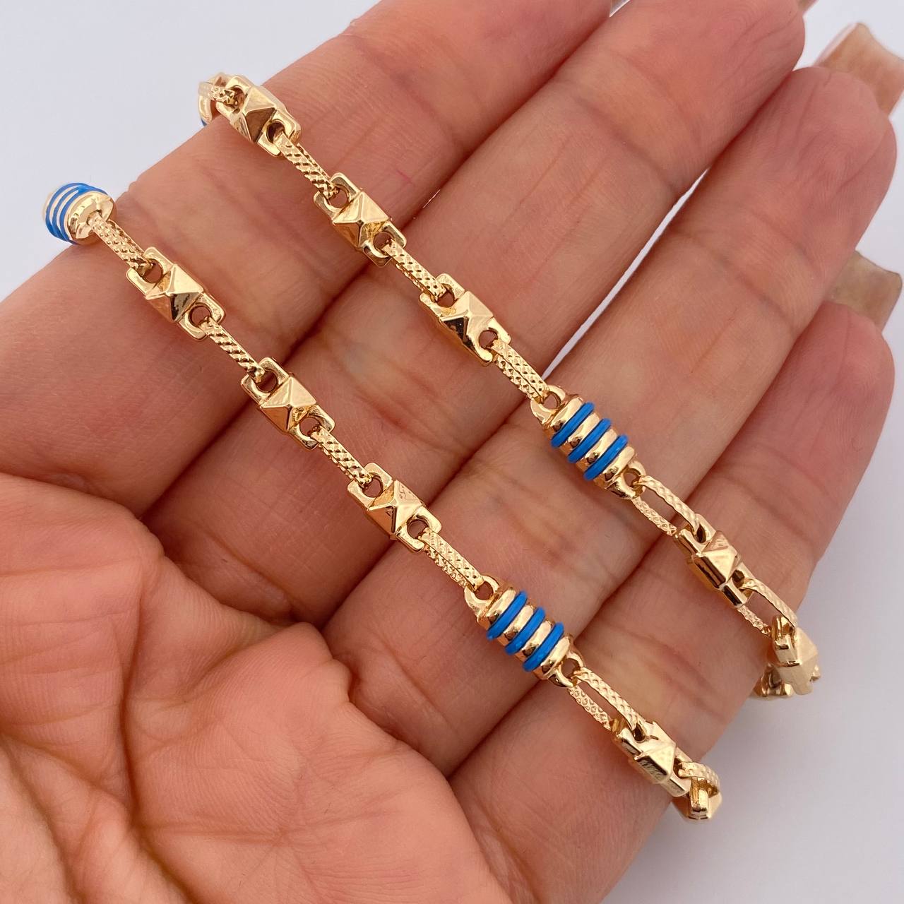 Rustic Rhombus Chain 15.1gr / 24.2in / 18K Gold &