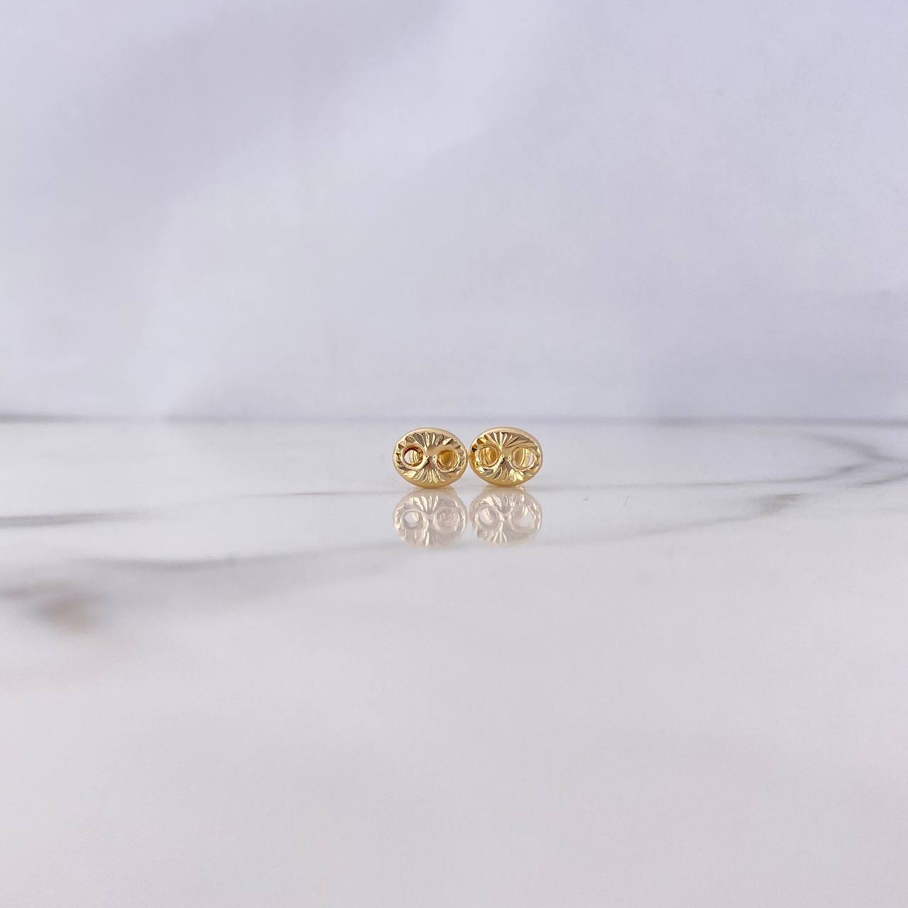 Stud Earrings GC 0.8gr / Diamond Cut 18K Yellow Gold &