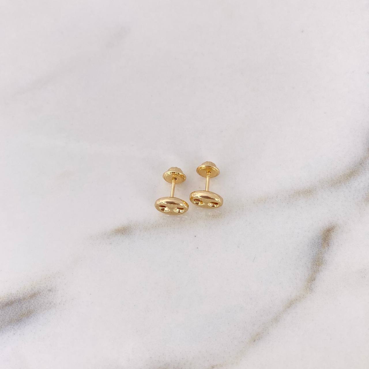 Stud Earrings GC 0.8gr / Diamond Cut 18K Yellow Gold &