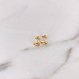 Stud Earrings GC 0.8gr / Diamond Cut 18K Yellow Gold &