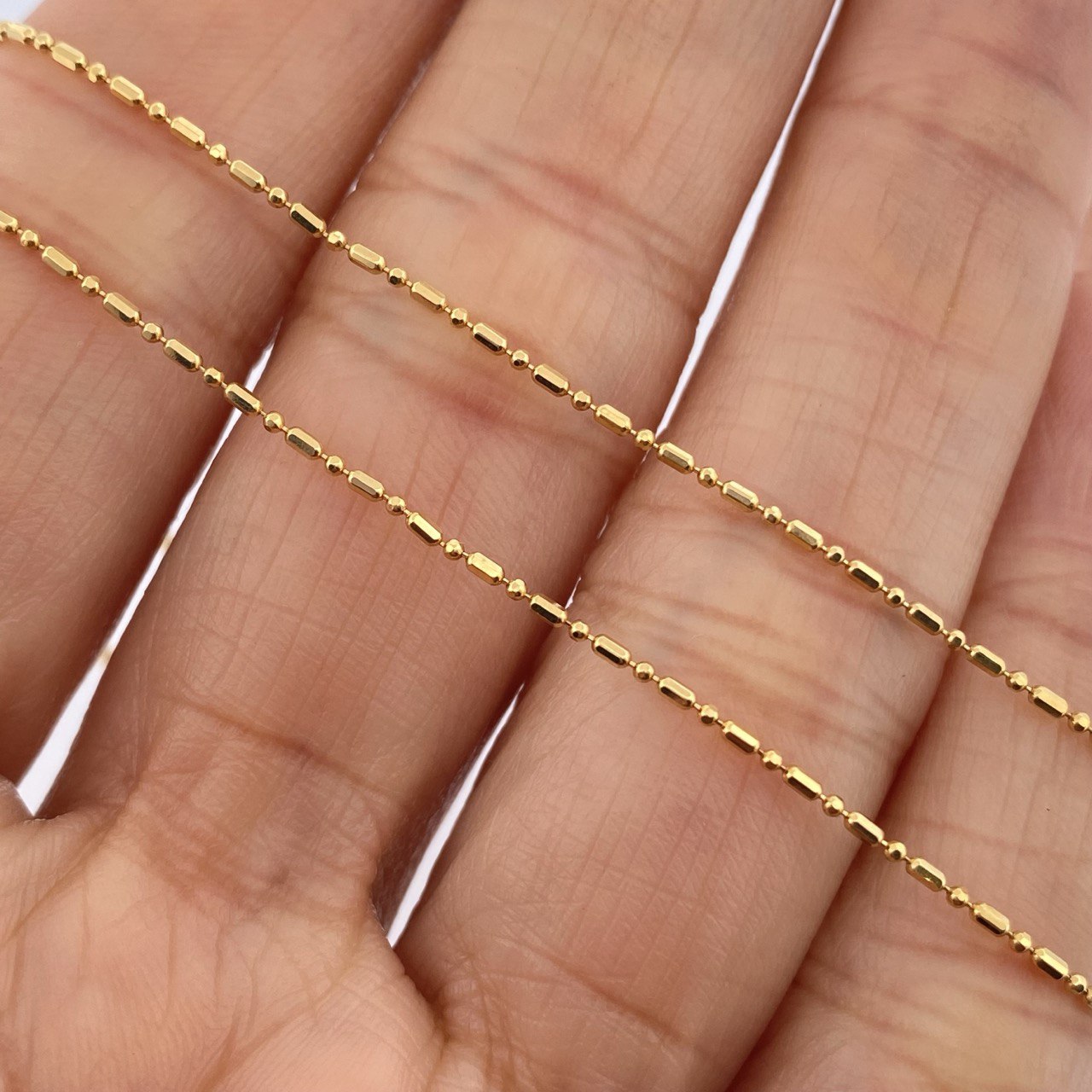 Morse Chain 2.2gr / 17 3/4 in / 18K Gold +3 &