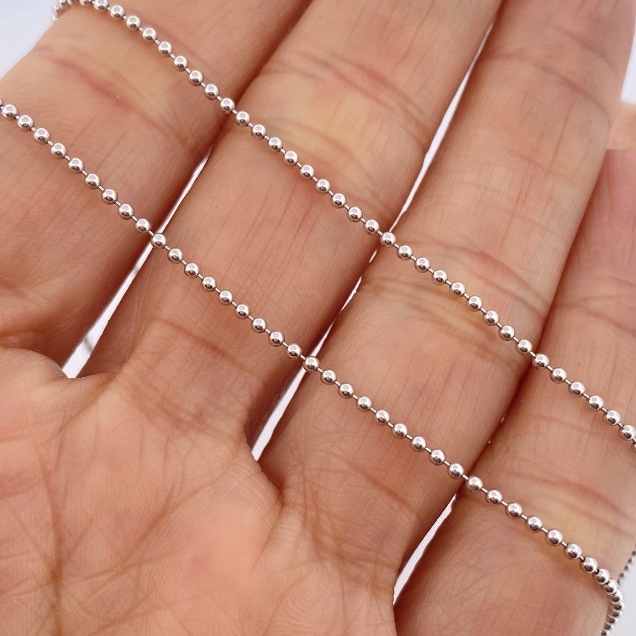 Military Chain 3.45gr / 15 3/4 in / White Gold +3 18K &
