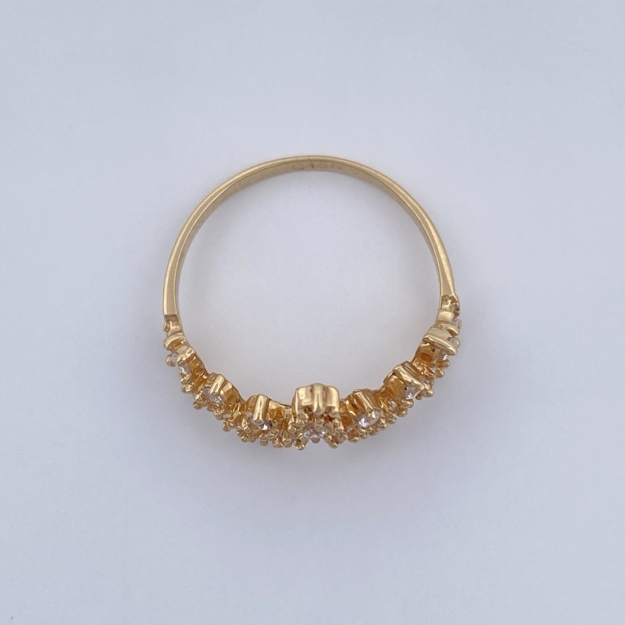 Crown Ring Dots 1.85gr / Size 6 / 18K Gold &