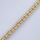 Ice Bracelet 6.7gr / 7 1/2 in / Two Tone Yellow White Gold +4 14K Italy &
