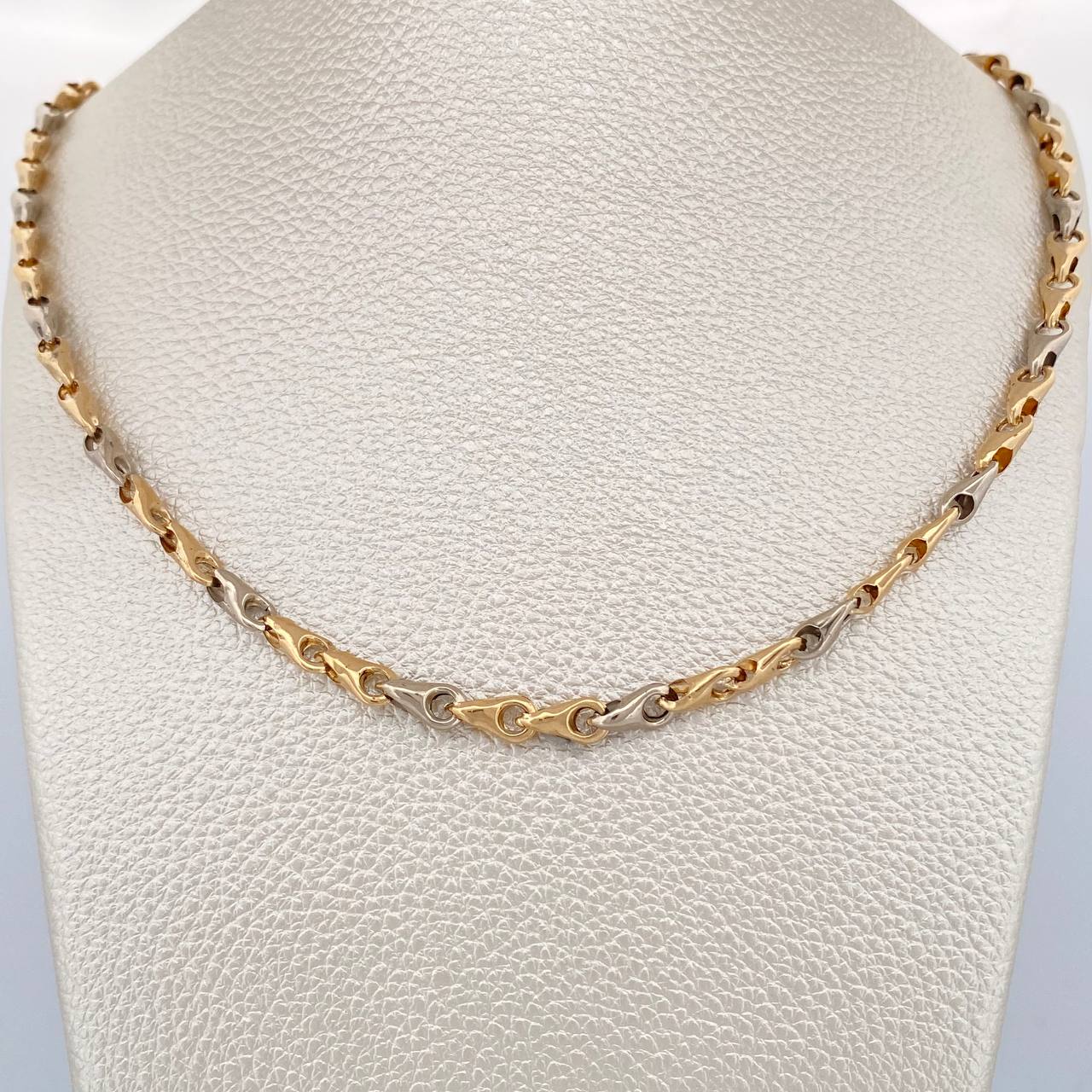 Rustic Wheat Chain 10gr / 19in / Two Tone Yellow White 18K $