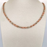 Rustic Wheat Chain 9.95gr / 19in / Two Tone White Rose 18K $