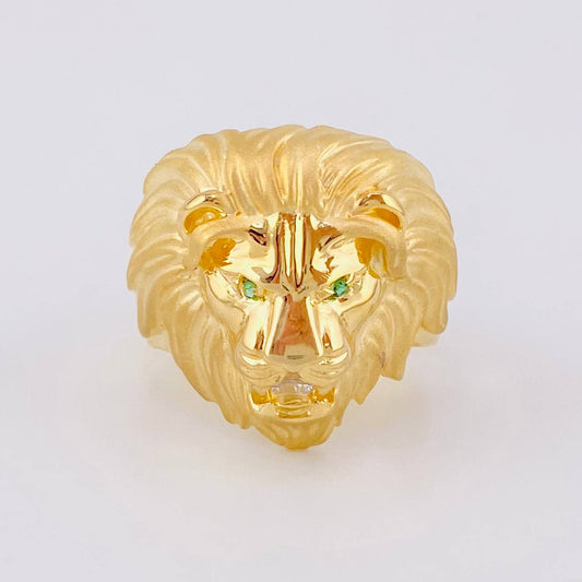Lion Face Ring 7.2g / T11 1/4 Two-Tone Yellow White Gold 18K