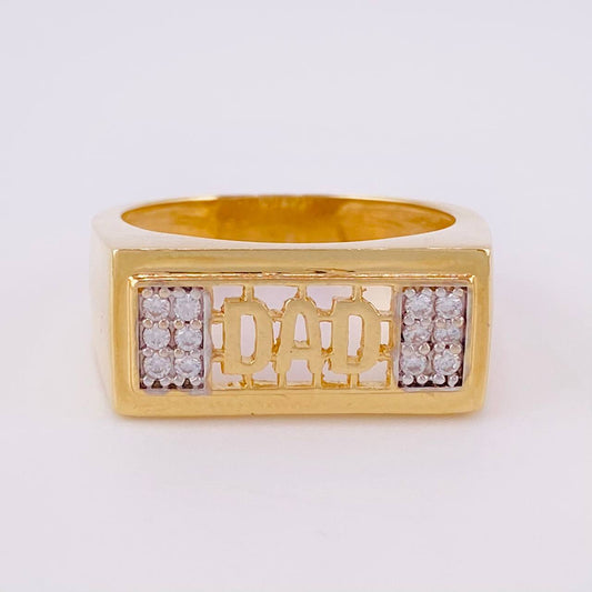 Dad Ring 9.25g / T10 1/2 Two-Tone Yellow White Gold 18K