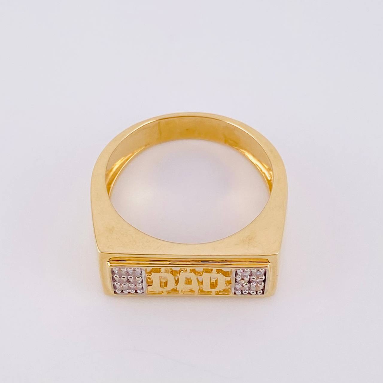 Anillo Dad 9.25g / T10 1/2 Dos Oros Amarillo Blanco 18K