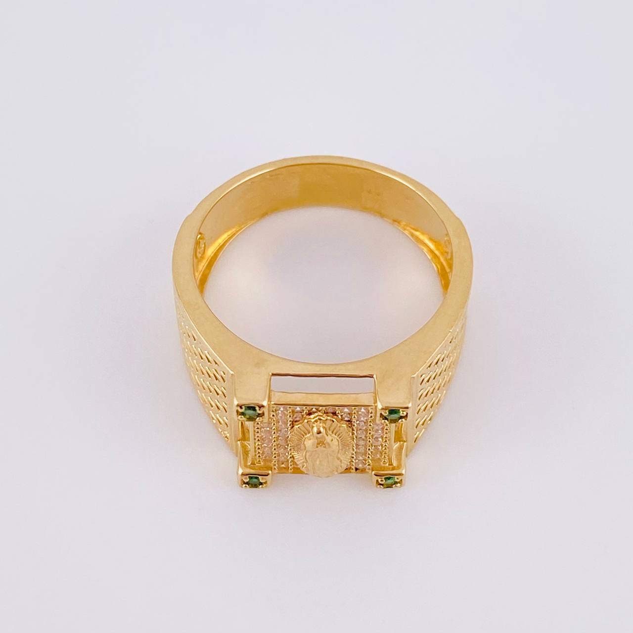 Anillo Virgen de Guadalupe Enmallada 6.25g / T9 1/2 Oro Amarillo 18K