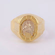 Anillo Sello Caballo 3.85g / T9 1/4 Dos Oros Amarillo Blanco 18K
