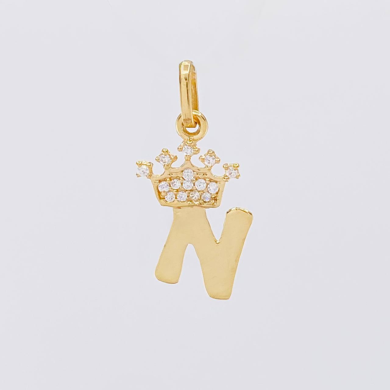 Pendant Letter N Crown 0.85g / 1 in Yellow Gold 18K