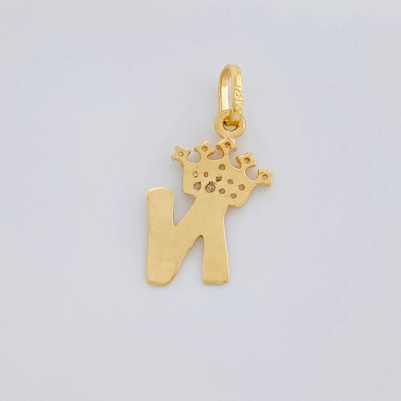 Pendant Letter N Crown 0.85g / 1 in Yellow Gold 18K
