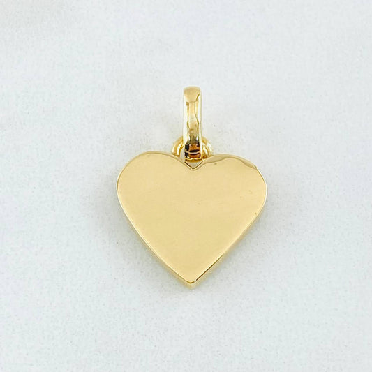 Dije Placa Corazon 1.75gr / 3/4 in / Oro Amarillo 18K