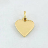 Dije Placa Corazón 1.8gr / 3/4 in / Oro Amarillo 18K ©