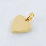 Dije Placa Corazón 1.8gr / 3/4 in / Oro Amarillo 18K ©