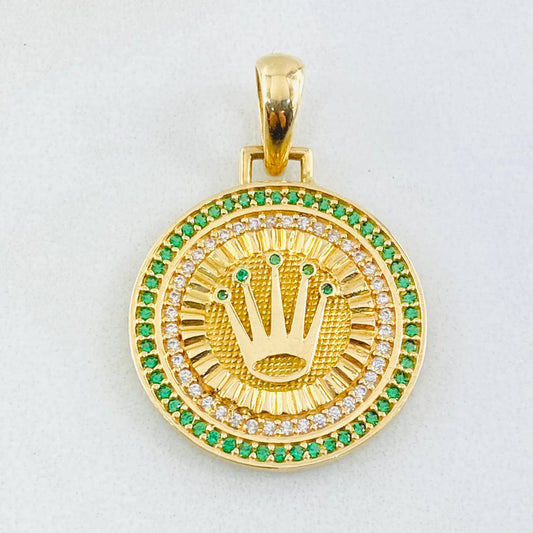 Dije Placa Corona 4.2gr / 1 1/4 in / Oro Amarillo 18K ©