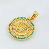 Dije Placa Corona 4.2gr / 1 1/4 in / Oro Amarillo 18K ©