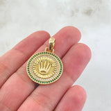 Dije Placa Corona 4.2gr / 1 1/4 in / Oro Amarillo 18K ©