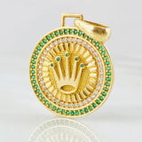 Dije Placa Corona 4.2gr / 1 1/4 in / Oro Amarillo 18K ©